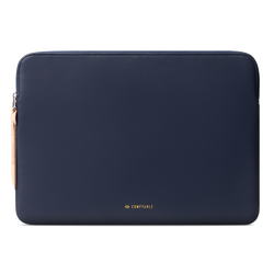 Slim Protective Laptop Sleeve Fit for All MacBook Air 15In & 13inch/ 14inch/ 16inch MacBook Pro , PU Leather Bag Waterproof Computer Case, MIDNIGHT BLUE